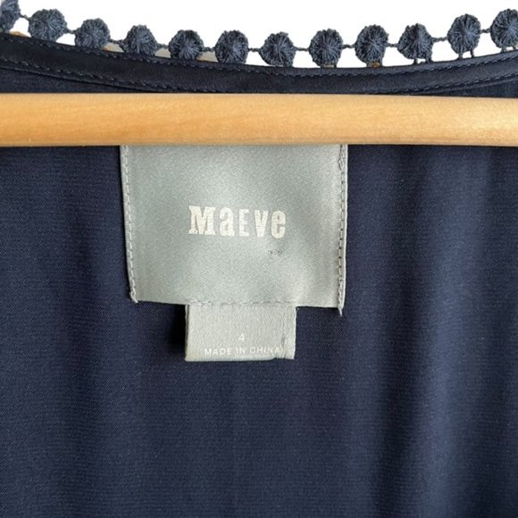 Anthropologie Maeve Striated Crochet Dress Size 4 Fit and Flare - Picture 12 of 13